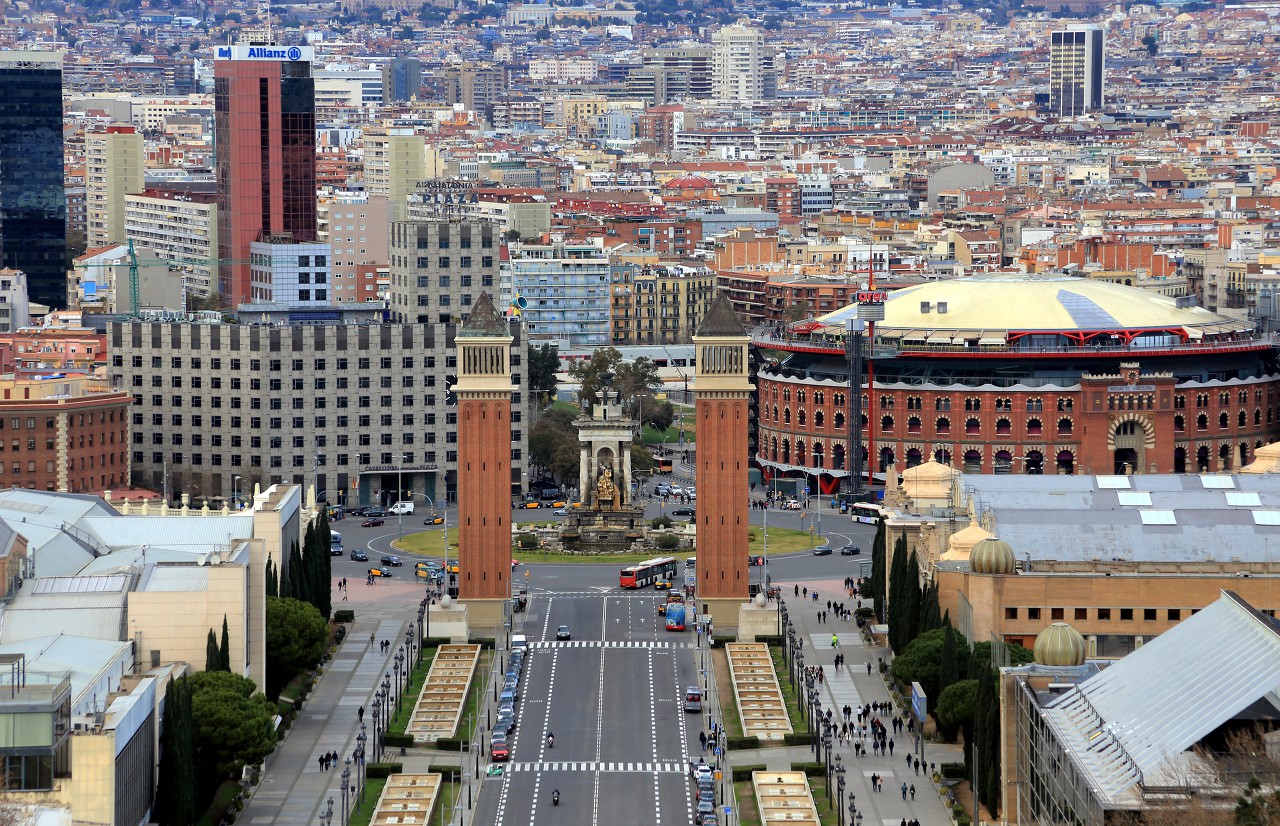 Barcelona. View from the roof of the National Palace