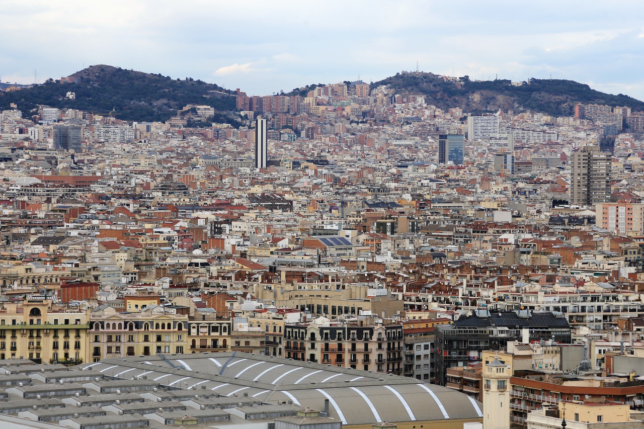 Barcelona. View from the roof of the National Palace